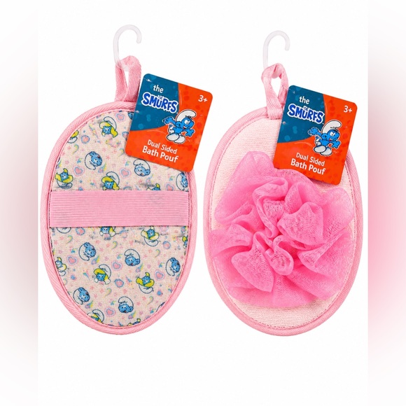 The Smurfs Other - The Smurfs Kids Dual-Sided Bath Puff & Wash Mitt Set Pink